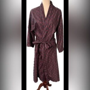 Vintage GEOFFREY BEENE Robe Sleepwear Red Blue Men's Lounge USA